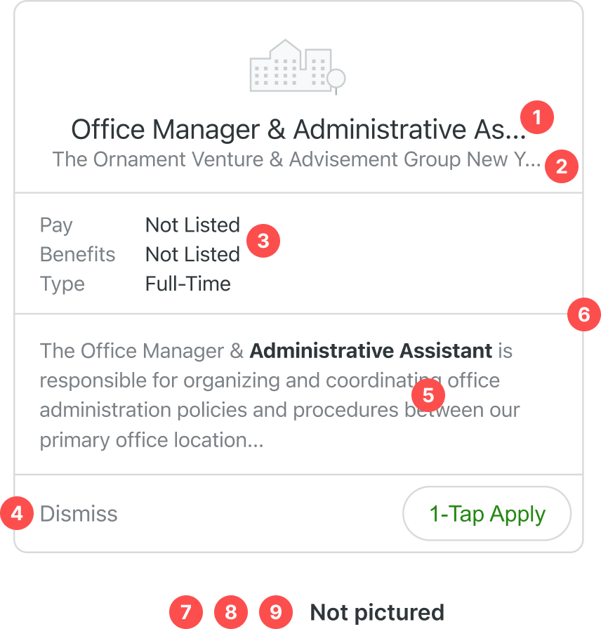 Old job card before the redesign.